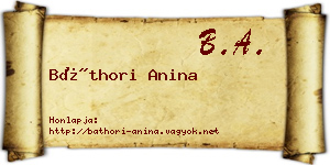 Báthori Anina névjegykártya